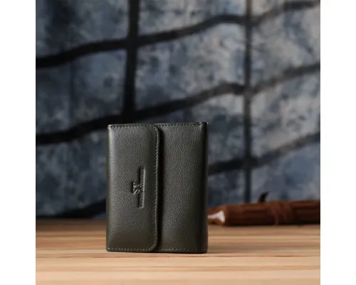 Гаманець ST Leather З натуральної шкіри Зелений (23075)