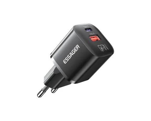 Зарядний пристрій Essager 1xUSB + 1xUSB-C PD20W GaN (ECTAC-HMB01-P)