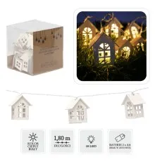 Гірлянда Chomik Будиночки, 10 LED теплий білий, IP20, 2хАА (5900779854222)