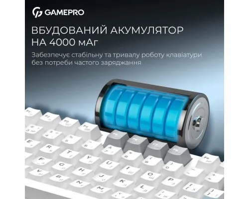 Клавіатура GamePro Asgard Ragnar Wireless/Bluetooth/USB UA White (MK285WH)