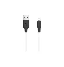 Дата кабель USB 2.0 AM to Lightning 1.0m 2A silicone X21 black+white HOCO (6957531071365)