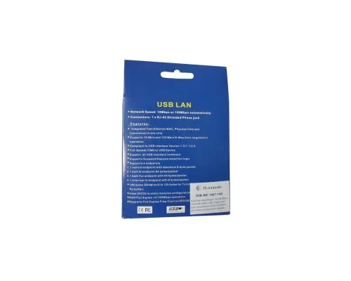 Перехідник USB 2.0 AM to RJ45 Ethernet 100Mbps Dynamode (USB-NIC-1427-100)