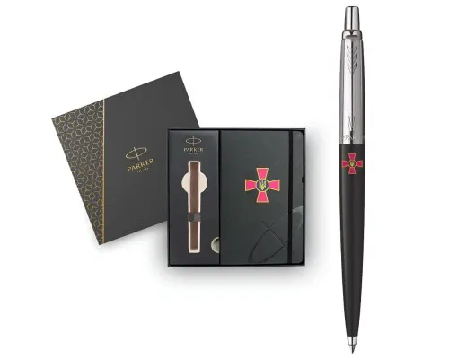 Ручка кулькова Parker JOTTER 17 Originals ARMY Black CT BP Емблема ЗСУ + блокнот Parker + подар.упаковка (15632b24_W0010u)