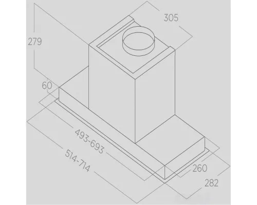 Витяжка кухонна Elica HIDDEN ADVANCE PLUS BL GL/A/72