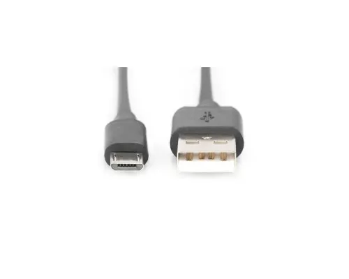 Дата кабель USB 2.0 AM to Micro 5P 0.9m black Digitus (AK-300110-010-S)