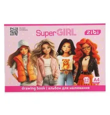 Альбом для малювання ZiBi А4 SUPER GIRL, 12 аркушів на скобі (ZB.1421-10)