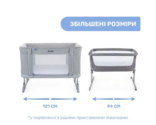 Ліжечко Chicco Next2Me Forever 3 в 1 Сіре (79650.61)