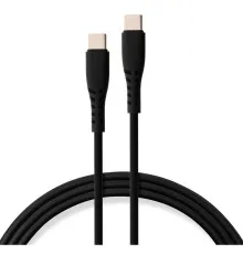 Дата кабель USB-C to USB-C 1.2m 100W Chip Silicon Black Vinga (VCDCCC21012SB)