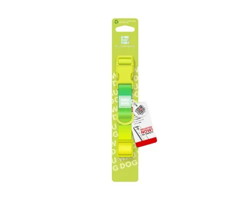 Нашийник для тварин WAUDOG Nylon Recycled з QR паспортом, градієнт, XL салатовий (47035)