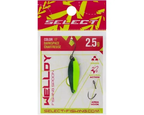 Блешня Select Welldy 2.5g 31mm 17 DarkSpace Chartreuse (1870.81.10)