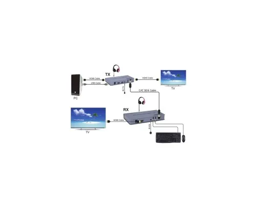 Адаптер HDMI extender 120m 4K/30hz CAT5E/6 PowerPlant (CA912933)