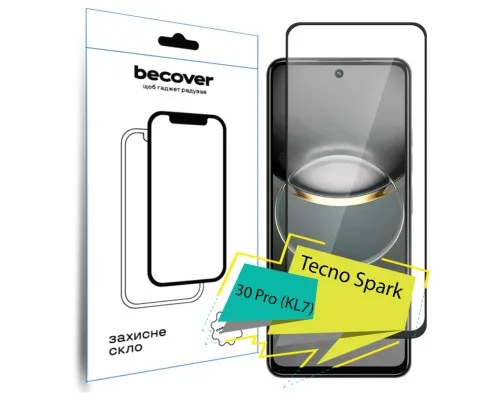 Скло захисне BeCover Tecno Spark 30 Pro (KL7) Black (713080)