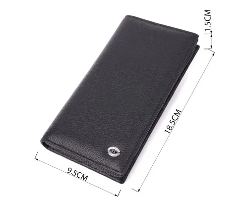 Гаманець ST Leather З натуральної шкіри Чорний (22538)