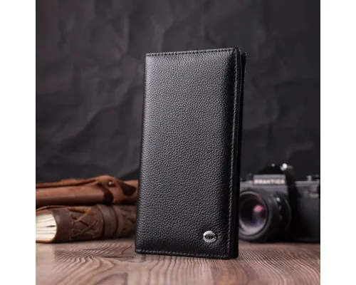 Гаманець ST Leather З натуральної шкіри Чорний (22538)
