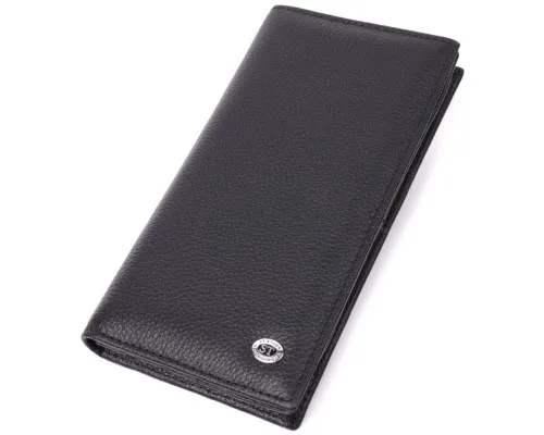 Гаманець ST Leather З натуральної шкіри Чорний (22538)