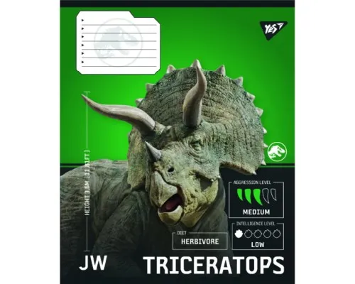 Зошит Yes JURASSIC WORLD Strength and Power А5 12 аркушів клітинка (767663)