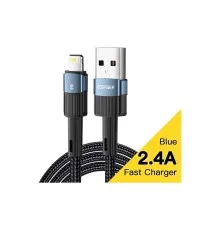 Дата кабель USB 2.0 AM to Lightning 2.0m 2.4A blue Essager (EXCL-XCA03)