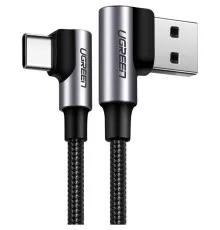 Дата кабель USB 2.0 AM to USB-C 3.0m 3A 90° corner US176 black Ugreen (70875)