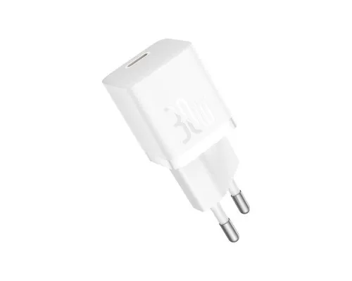 Зарядний пристрій Baseus 1xUSB-C 30W GaN5 white (CCGN070502)