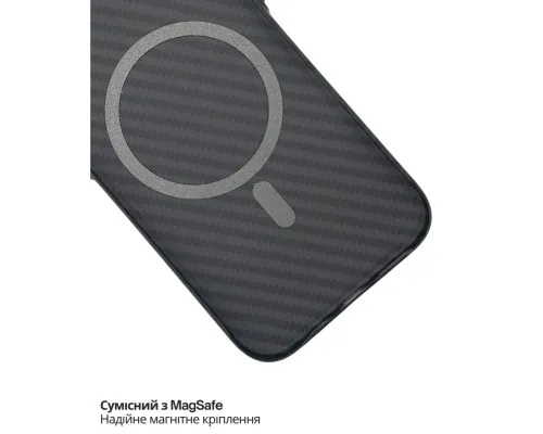 Чохол до мобільного телефона BeCover FIBRA Carbonite MagSafe Apple iPhone 17 Pro Black (715409)
