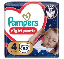 Підгузки Pampers Night Pants Розмір 4 (9-15 кг) 52 шт (8006530320665)