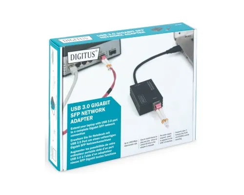 Перехідник USB 3.0 AM to SFP Ethernet 1000Mbps black Digitus (DN-3026)