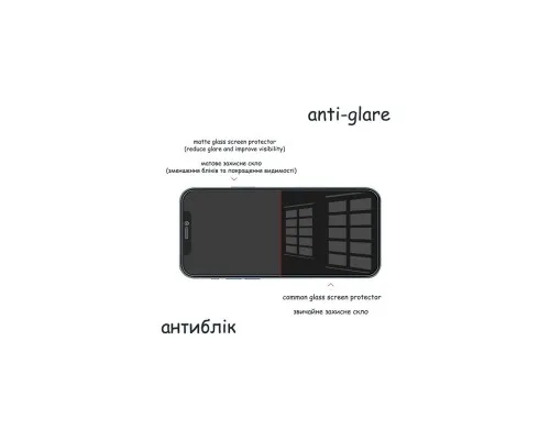 Скло захисне Drobak Matte Glass A+ Apple iPhone 13 (Black) (292941)