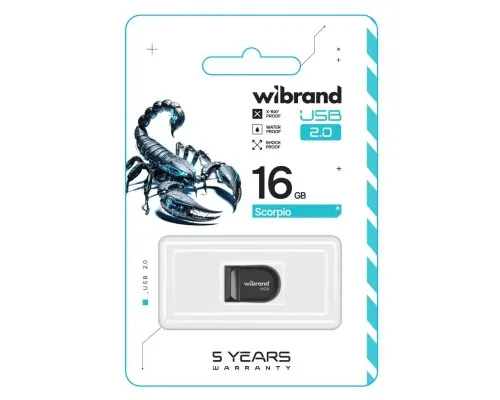 USB флеш накопичувач Wibrand 16GB Scorpio Black USB 2.0 (WI2.0/SC16M3B)
