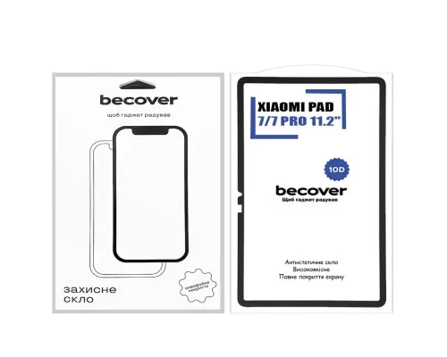 Скло захисне BeCover 10D Xiaomi Pad 7 / 7 Pro 11.2" Black (713008)