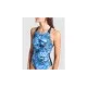 Купальник Arena Blue Flowers Swimsuit V Back 009027-850 синій, чорний 38 (3468337506430)