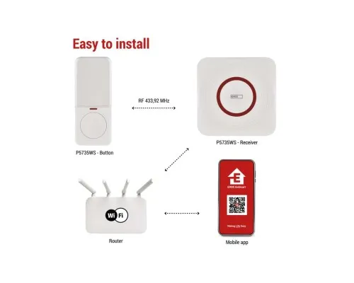 Дверний дзвінок EMOS бездротовий EMOS P5735WS WiFi (P5735WS)