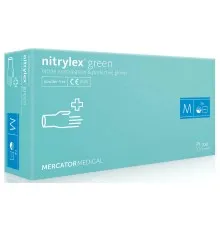Медичні рукавички Mercator Medical Nitrylex Green Нітрилові Неопудрені діагностичні Розмір M Зелені 100 шт. (5906615027454)