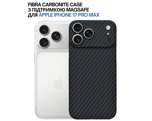 Чохол до мобільного телефона BeCover FIBRA Carbonite MagSafe Apple iPhone 17 Pro Max Black (715410)