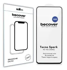 Скло захисне BeCover 10D Tecno Spark 40 4G (KM5) Black (714923)