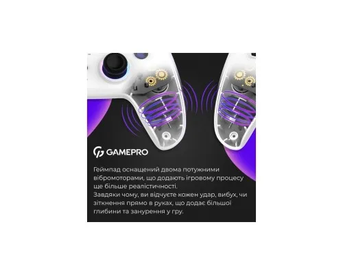 Геймпад GamePro GPS13W BT 5.3/USB/PC/iOS/Android/PS3/PS4 RGB White (GPS13W)