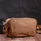 Сумка Vintage На два відділення з текстилю Коричнева (22235)