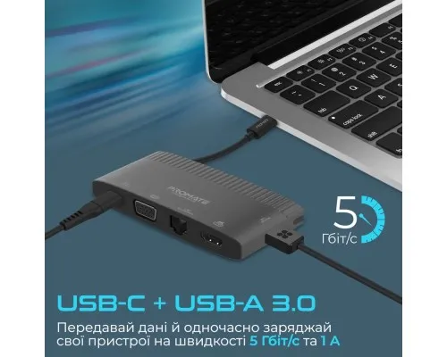 Концентратор Promate USB Hub 6 ports mediahub-c6.black (mediahub-c6.black)