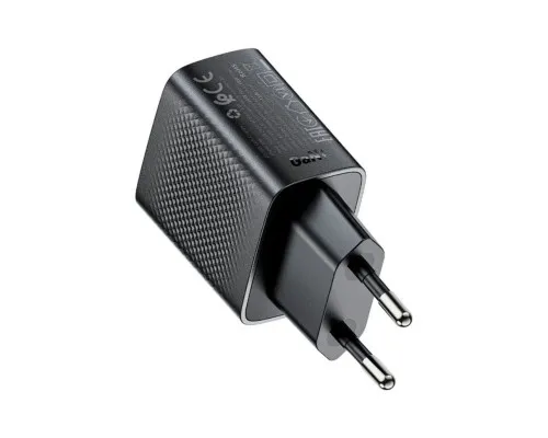 Зарядний пристрій Acefast 2xUSB 30W (USB-C+USB-A) Gan A98 Black (6974316283263)
