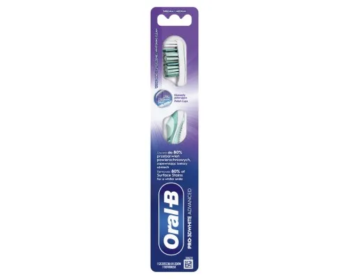 Зубна щітка Oral-B Pro 3D White Advanced Відбілювання Середньої жорсткості 1 шт. (8700216476324)