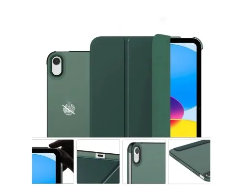 Чохол до планшета BeCover Tri Fold Hard Apple iPad 10.9" (2022/2024)/iPad (А16) 2025 11" Dark Green (713319)