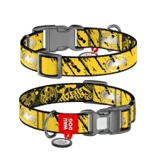 Нашийник для тварин WAUDOG Nylon з QR паспорто "Тінь Бетмена", світловідбивний XL (283-1081)