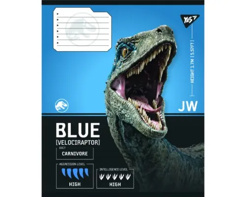 Зошит Yes JURASSIC WORLD Strength and Power А5 12 аркушів лінія (767664)