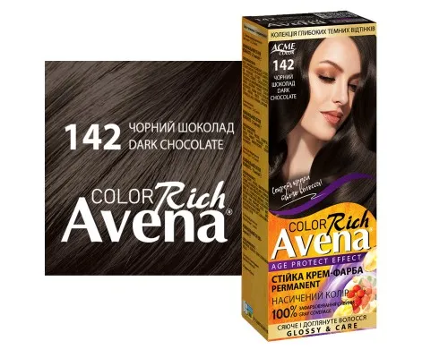 Фарба для волосся Acme Color Avena Rich Color Стійка 142 - Чорний шоколад (4823115502674)