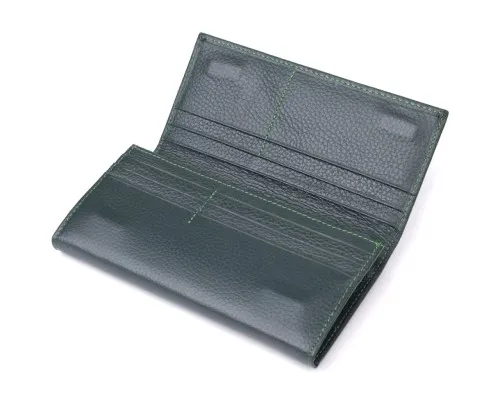 Гаманець ST Leather З натуральної шкіри Зелений (23086)