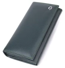 Гаманець ST Leather З натуральної шкіри Зелений (23086)