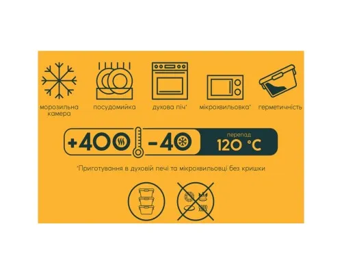 Харчовий контейнер Ecomo Thermo Box квадратний 1230 мл (3SC125-LL)