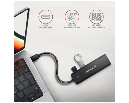 Концентратор AXAGON USB-C to 4xUSB 3.0 black (HUE-C1C)