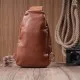 Сумка Vintage Жіноча через плече з екошкіри з акцентом на текстильну лямку Руда (22780)