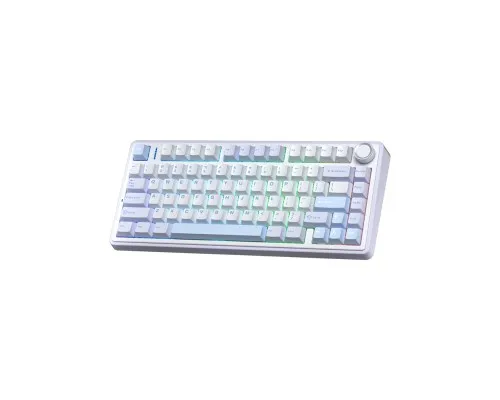 Клавіатура Aula F75 Gasket Greywood V3 switch Hot-Swap PBT Wireless/Bluetooth/USB Blue (6948391208633)