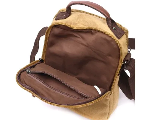 Сумка Vintage На плече з текстилю Пісочна (22229)